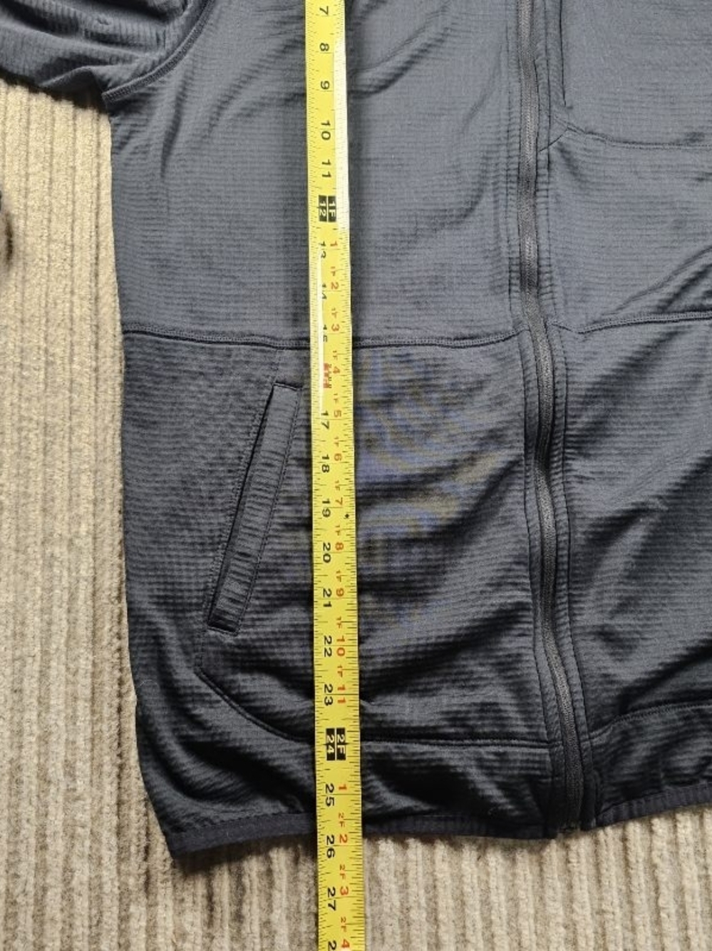 Merrell Men Black Geotex Grid Fleece Full Zip Hoodie Jacket Outdoor Active Sz L - Picture 5 of 6